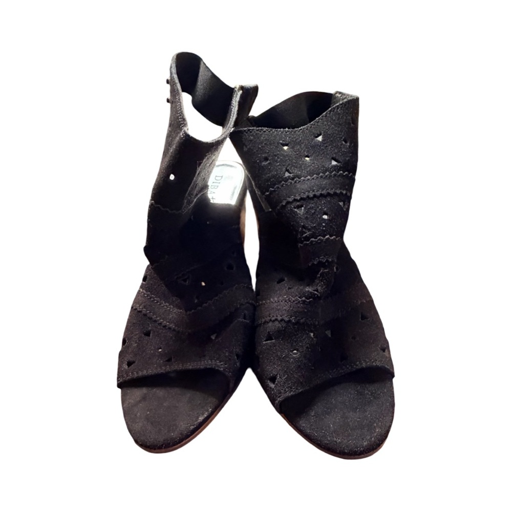 Dibat/Diba True Black Suede Perforated Ankle heels-from Evereve- NWT - Picture 4 of 8
